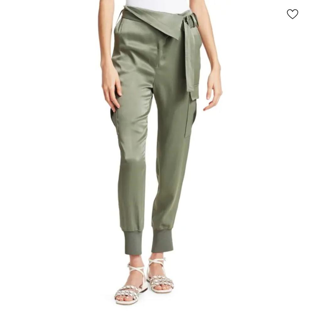 3.1 Phillip Lim Satin Foldover Waist Joggers Size 2